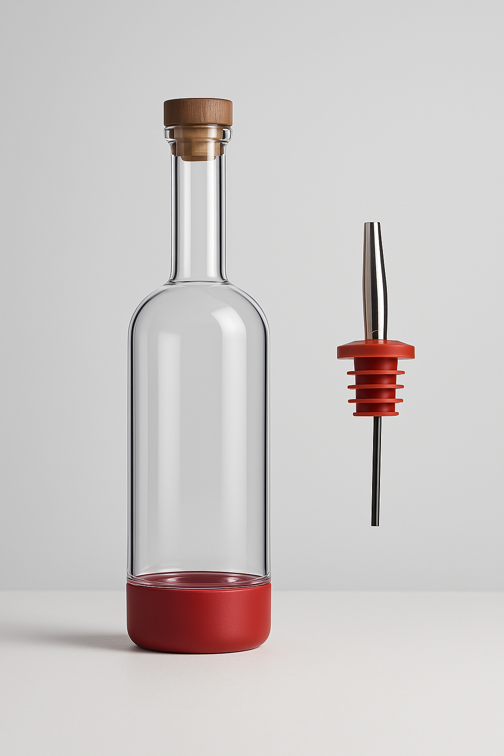 Bouteille 800 ml en verre soufflée à la main