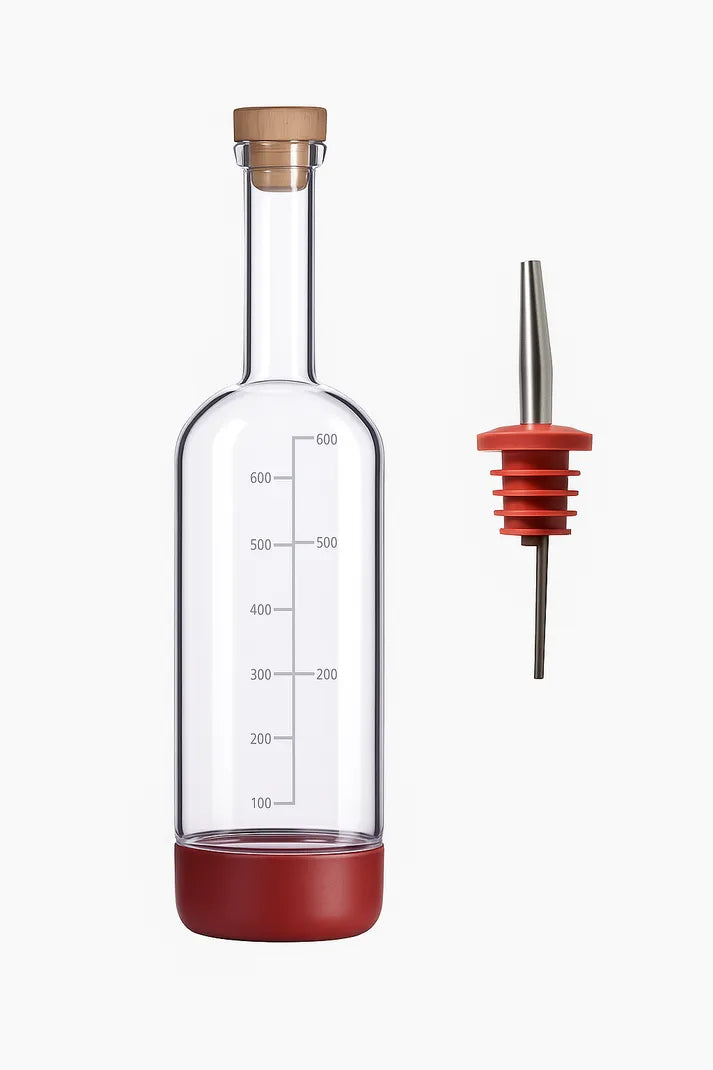 Bouteille 800 ml en verre soufflée à la main