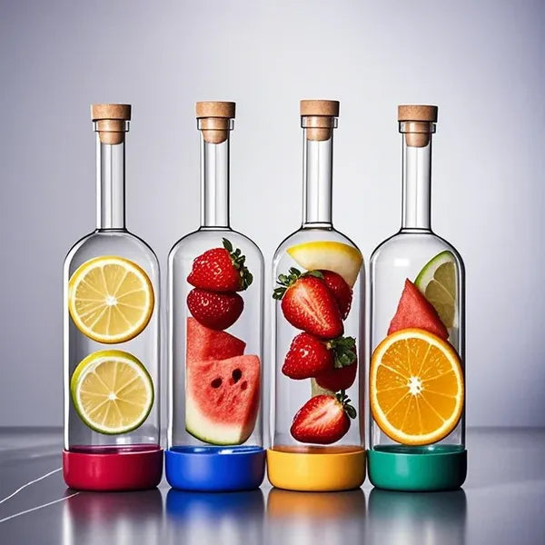 Bouteille 800 ml en verre soufflée à la main